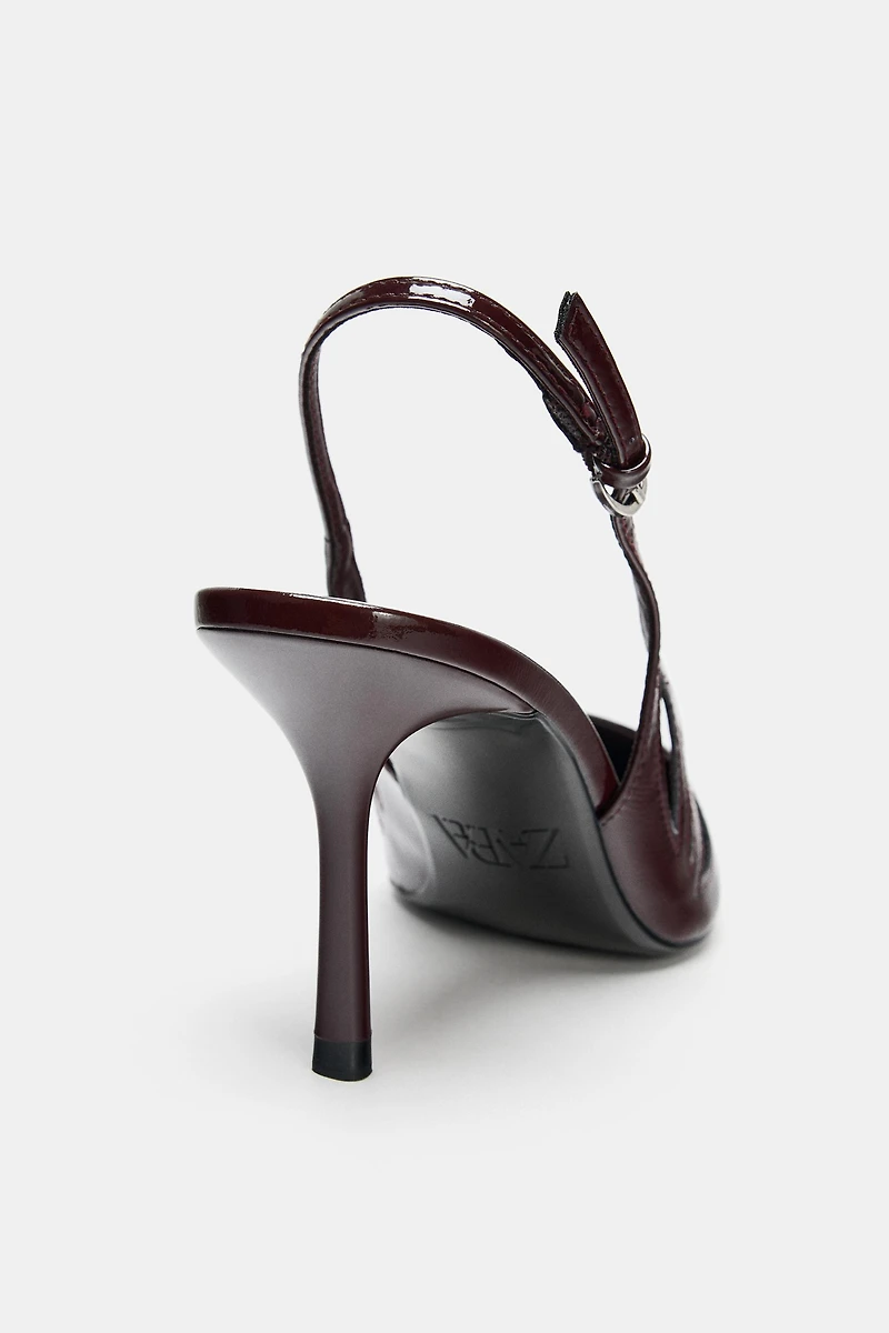 PATENT EFFECT HEELED SHOES