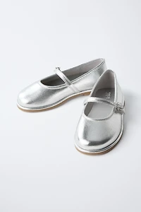 METALLIC BALLET FLATS