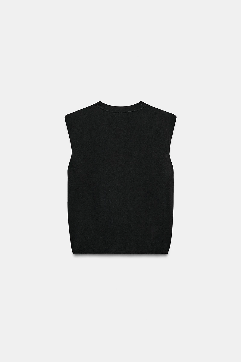 SHOULDER PAD KNIT TOP