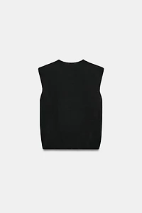 SHOULDER PAD KNIT TOP
