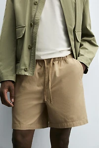 RELAXED FIT LYOCELL-COTTON SHORTS