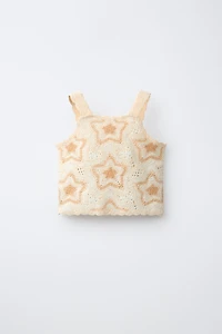 STAR CROCHET KNIT TOP
