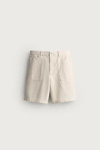 STRAIGHT FIT POCKET SHORTS