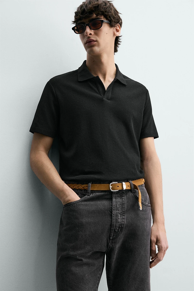 VERTICAL TEXTURED POLO