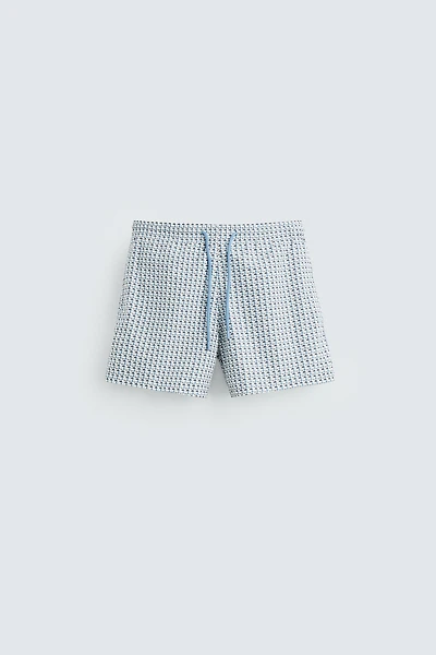 MAILLOT DE BAIN SEMI-LONG À IMPRIMÉ GÉOMÉTRIQUE