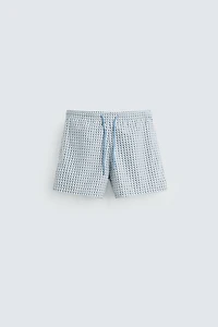MAILLOT DE BAIN SEMI-LONG À IMPRIMÉ GÉOMÉTRIQUE