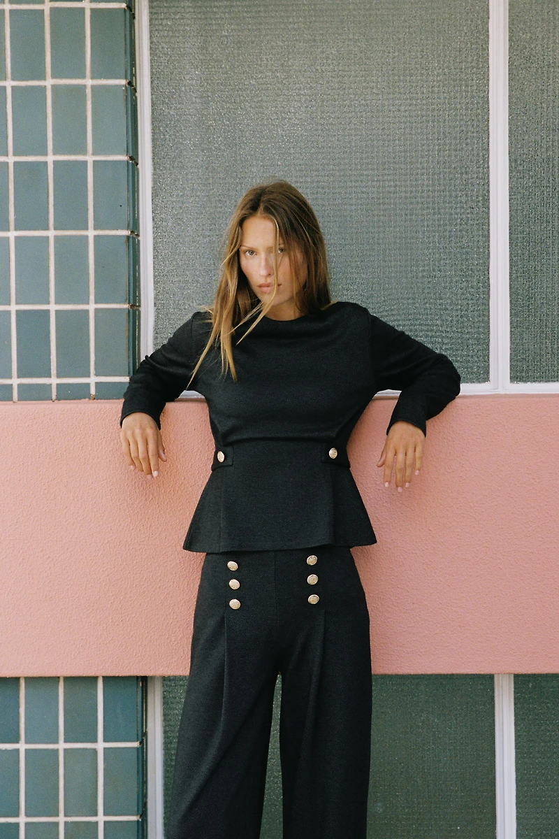 PANTALON SERGÉ À BOUTONS