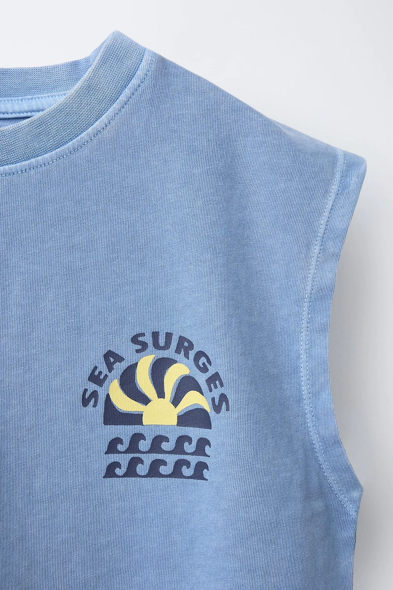 ENSEMBLE TEINT EN PIÈCE T-SHIRT SANS MANCHES ET BERMUDA
