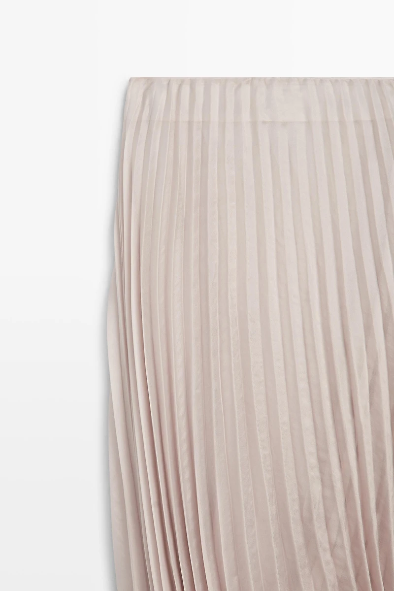 Pleated Bubble Hem Midi Skirt - STUDIO