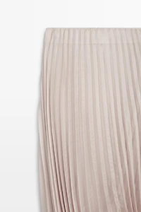Pleated Bubble Hem Midi Skirt - STUDIO