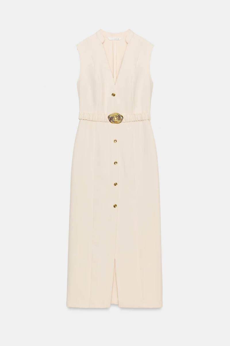 BELTED MIDI DRESS