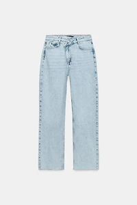 Z1975 HIGH-WAISTED CRISS-CROSS WAIST STRAIGHT JEANS