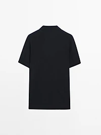 100% cotton ribbed knit polo shirt