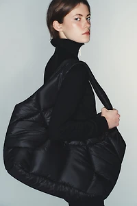 QUILTED EFFECT SHOPPER BAG