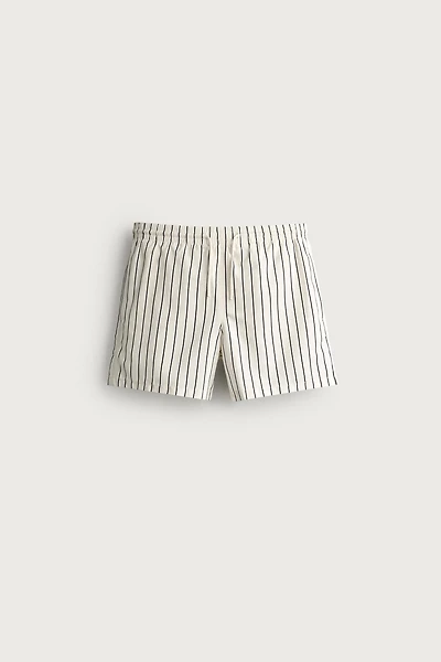 STRIPED MID-LENGTH SWIM TRUNKS