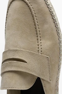 Suede penny strap espadrilles