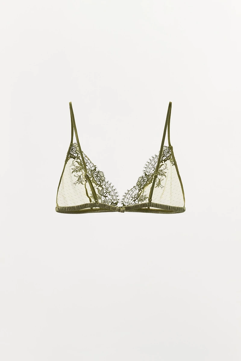 POINTELLE LACE TRIANGLE BRALETTE