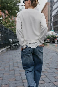 WAFFLE KNIT LABEL T-SHIRT
