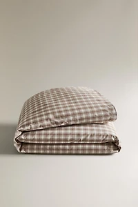 HOUSSE DE COUETTE ENFANT FLANELLE CARREAUX