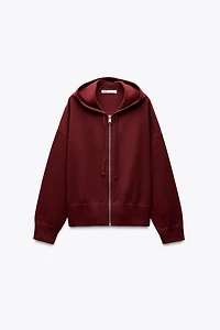 HOODED KNIT SWEATSHIRT