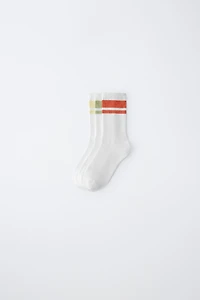THREE-PACK OF SPORTY STRIPED TALL SOCKS