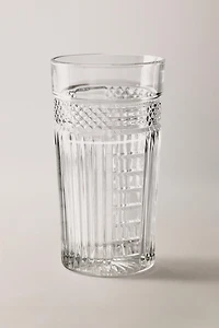 GLASS SOFT DRINK TUMBLER WITH RAISED DESIGN