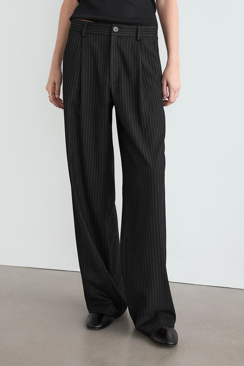 Pinstripe wide-leg trousers