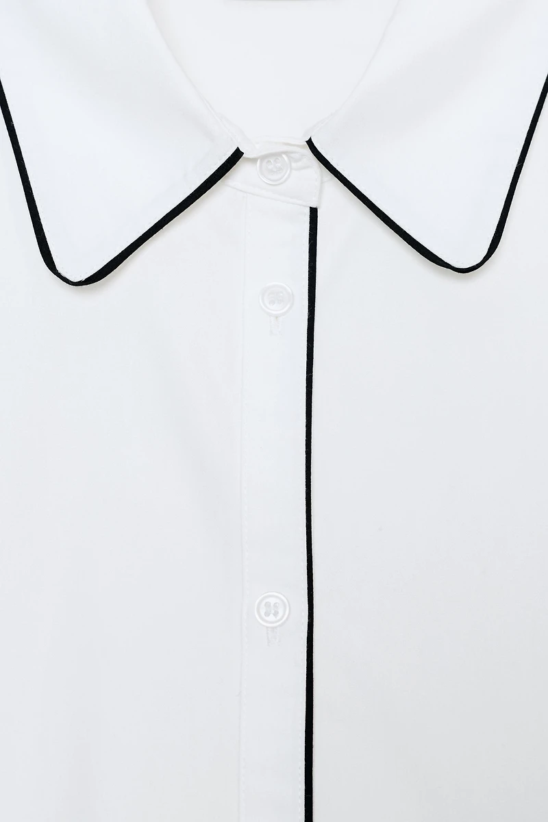 CONTRAST TRIM POPLIN SHIRT