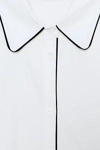 CONTRAST TRIM POPLIN SHIRT
