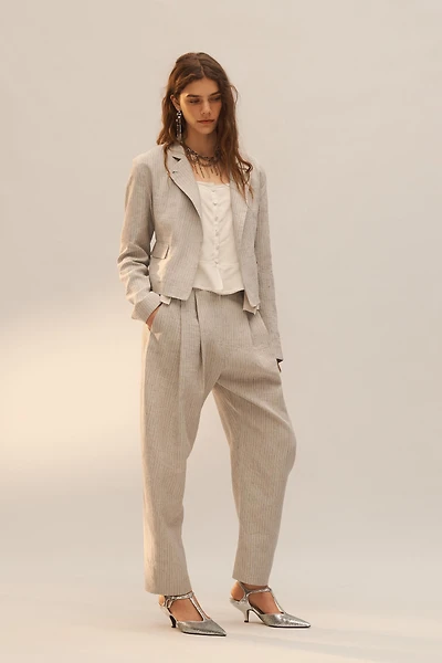 VESTE À RAYURES EN LIN ÉDITION LIMITÉE