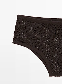 Cotton blend culottes with openwork detail