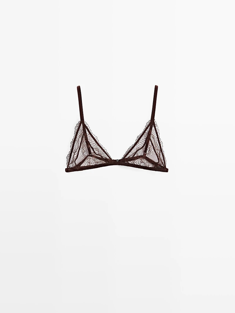 Bralette triangle en dentelle