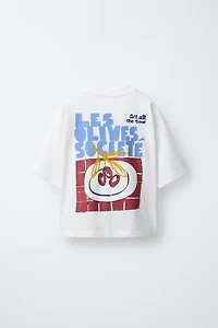 FLOCKED TEXT T-SHIRT