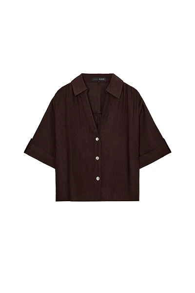 FLOWY SHORT SLEEVE SHIRT