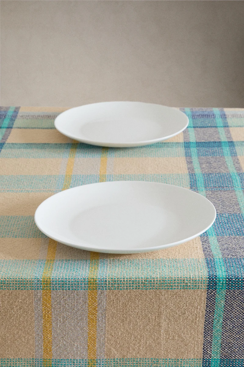 DYED THREAD CHECK TABLECLOTH