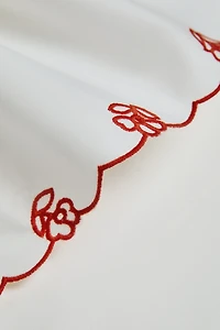 KIDS EMBROIDERED FLORAL FLAT SHEET