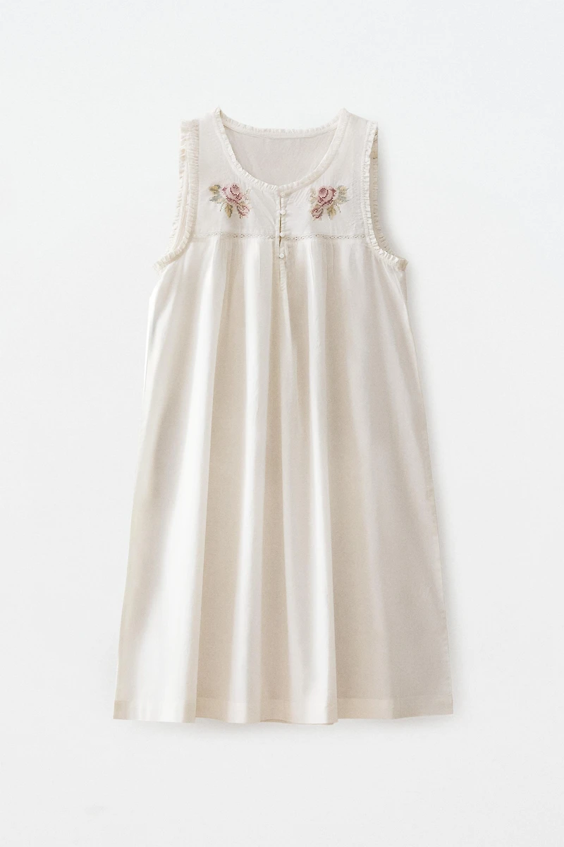 CHEMISE DE NUIT COTON BRODÉE
