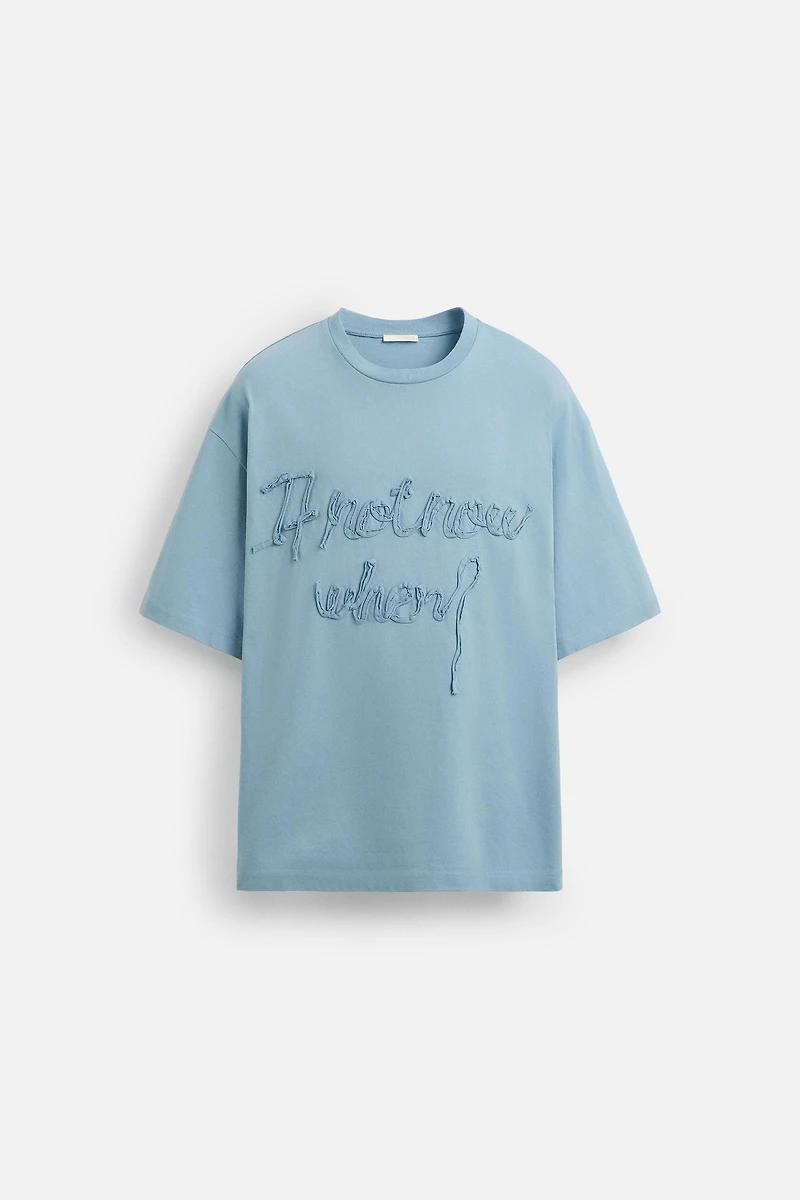 RAISED TEXT T-SHIRT