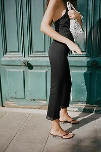 RUFFLED MINI FLARE PANTS