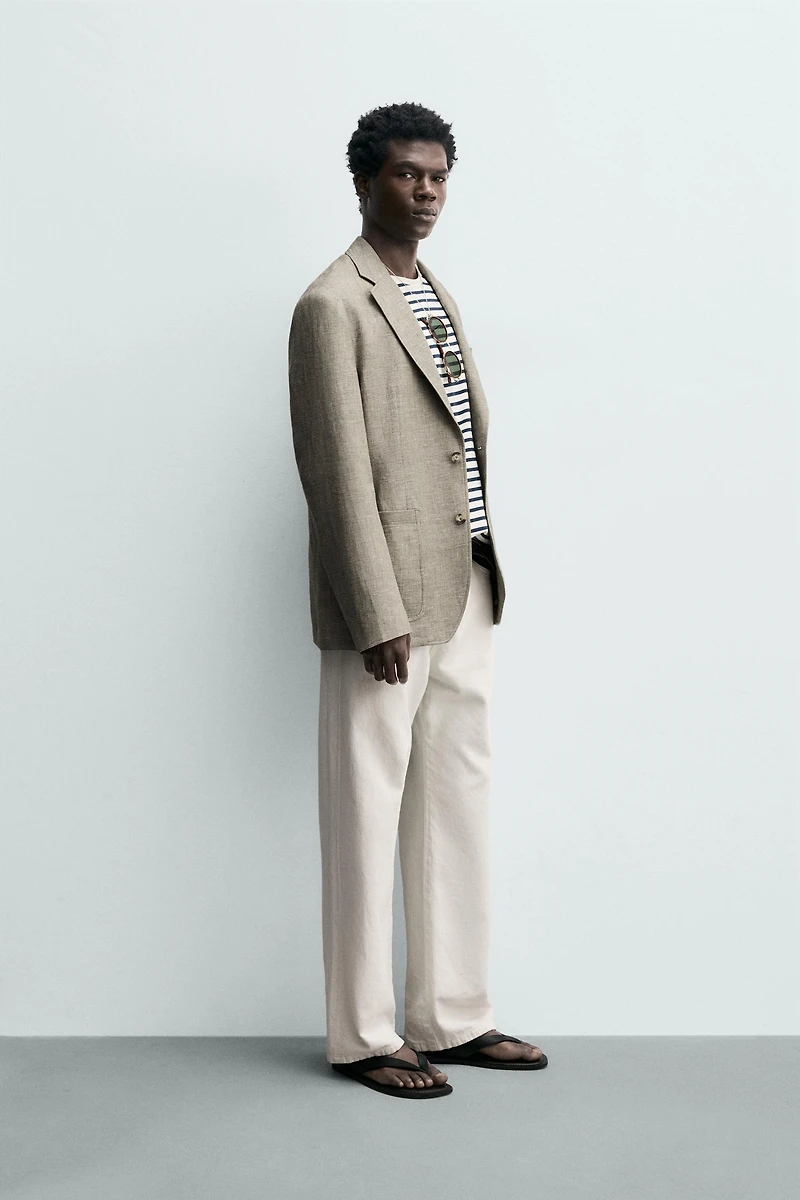 RELAXED FIT TEXTURED BLAZER