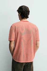 T-SHIRT EN MAILLE RAYÉ REGULAR FIT