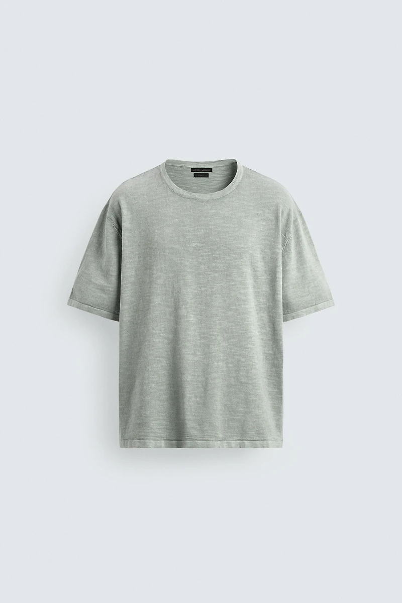 FLAMÉ TEXTURED KNIT T-SHIRT