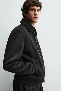 COMBINED FAUX SUEDE JACKET
