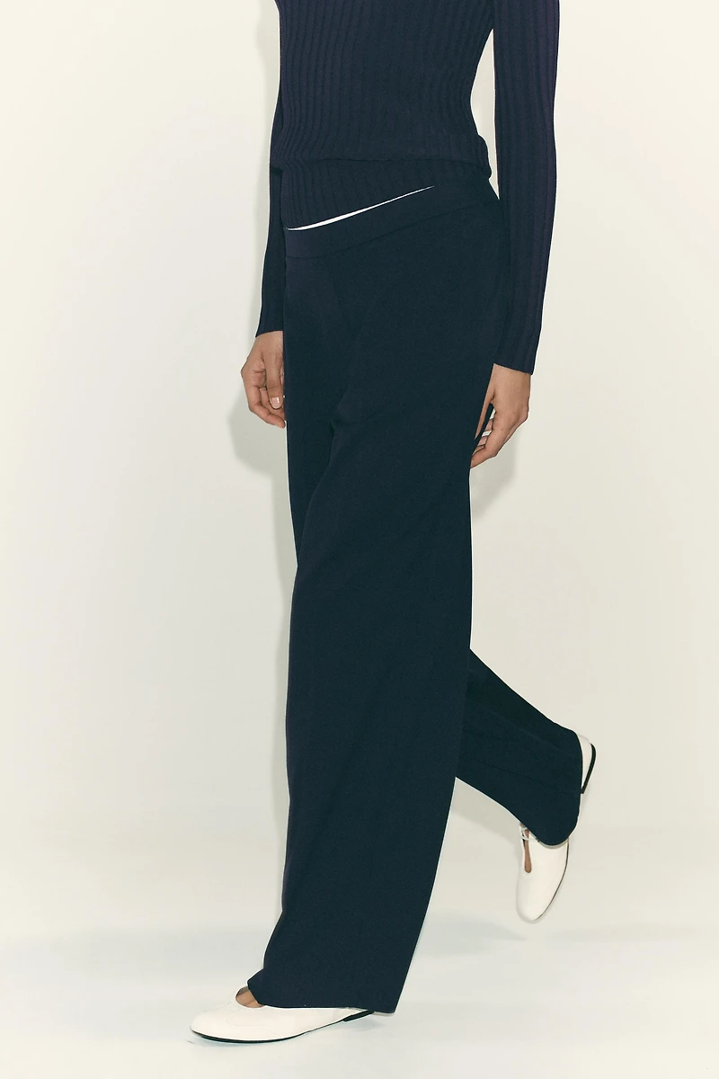 DOUBLE WAIST STRAIGHT LEG PANTS