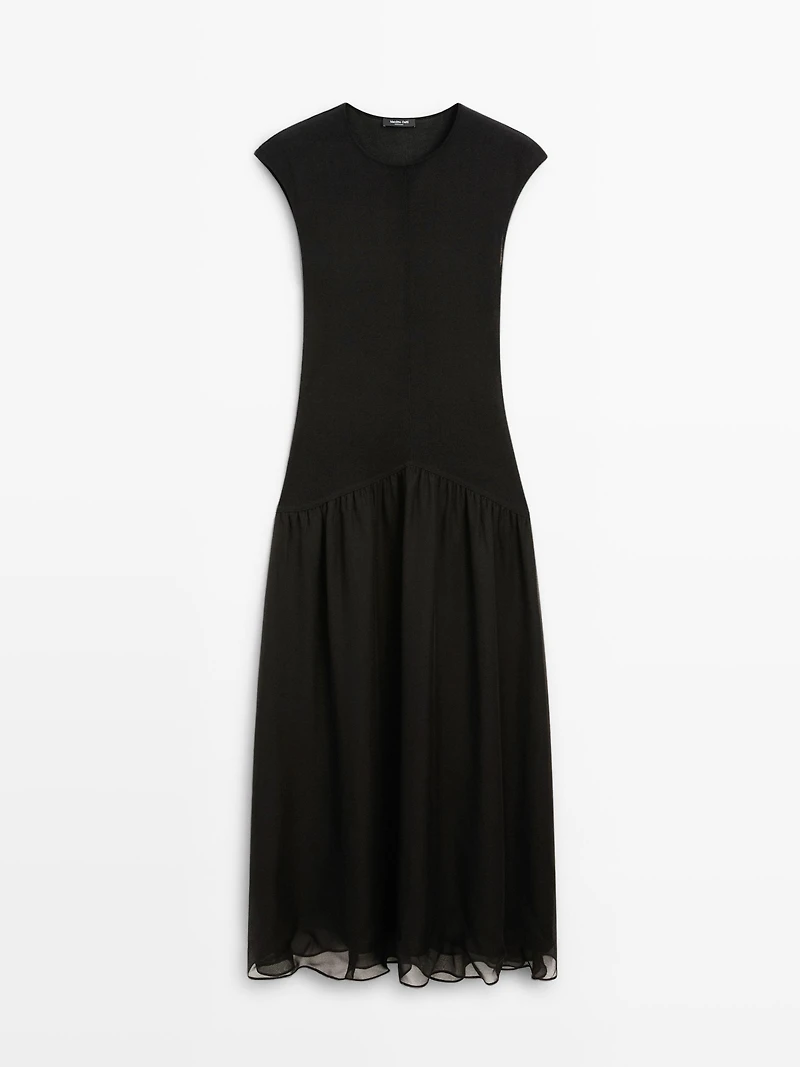 Robe longue bi-matière