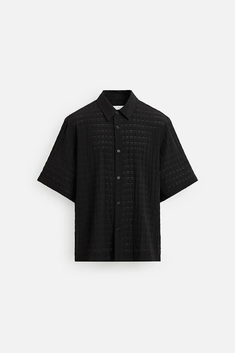 TEXTURED PLAID SHIRT