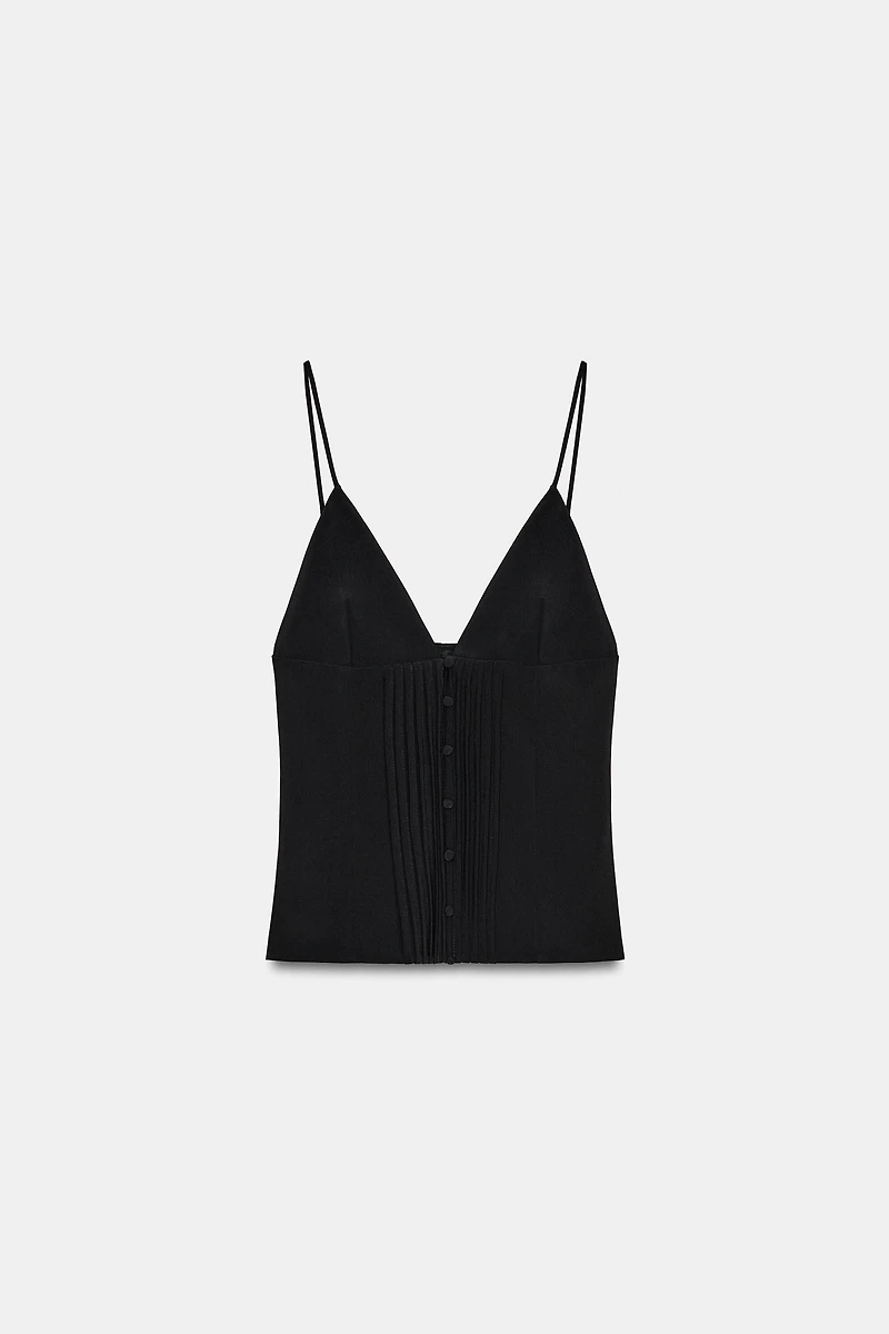 PLEATED STRAP TOP