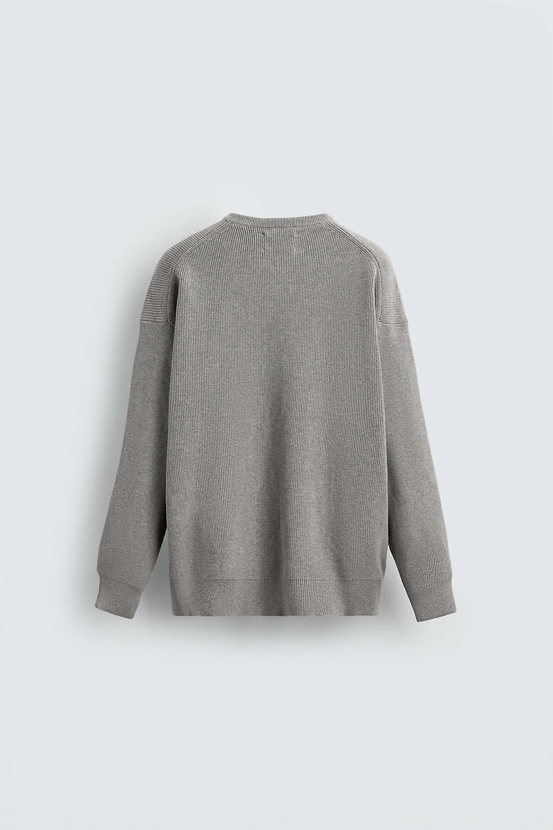 TEXTURED COTTON SWEATER