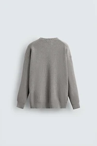 TEXTURED COTTON SWEATER