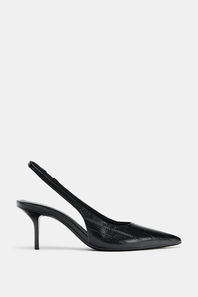 TEXTURED SLINGBACK HEELS